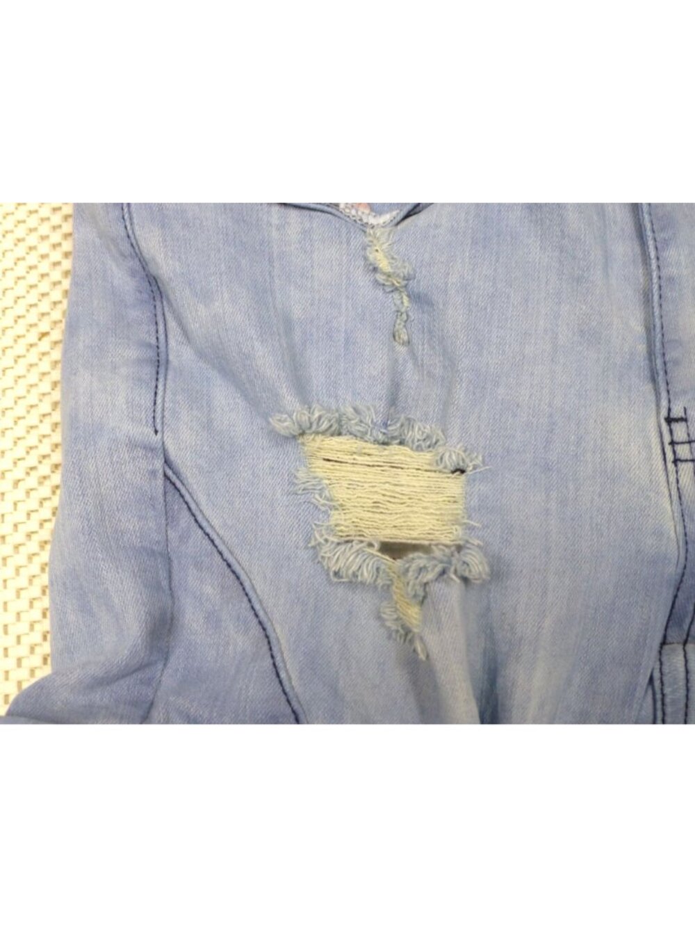 Rockstar Original Trashed Light Blue Distressed Flare Jeans RSM205 30x36 Cargo P - Picture 11 of 16